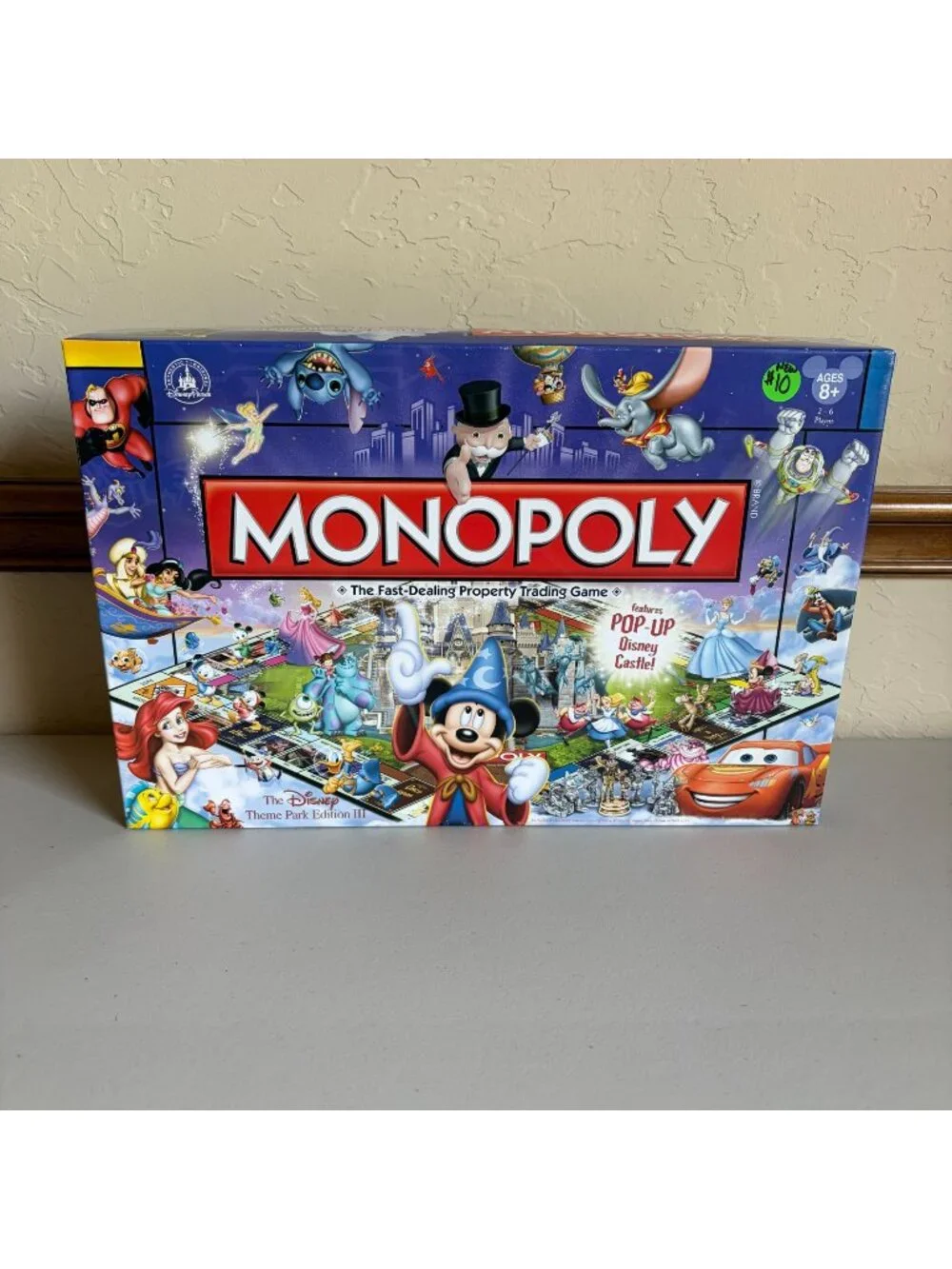New! Open Box Monopoly Disney Theme Park Edition III Game Fold Out Castle Pop Up